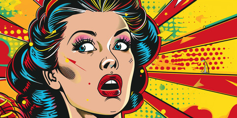 Pop Art Explosion: Craft a background inspired by the vibrant colors and bold graphics of pop art, incorporating comic book elements and iconic imagery.