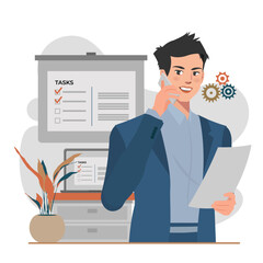 business-man-on-phone-schedule-task-illustration