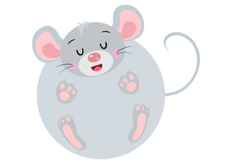 Funny mouse with round body