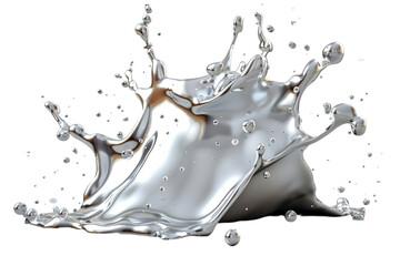 Melty chrome shapes isolated