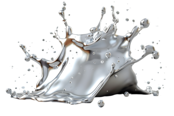 Melty chrome shapes isolated