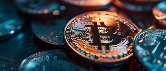 Innovative digital currency concept: bitcoin cryptocurrency - A visual guide to the future of finance