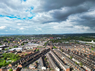 High Angle View of Stock-on-Trent City of England, Great Britain. May 4th, 2024