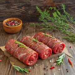 zubereitetes angerichtetes Fleisch