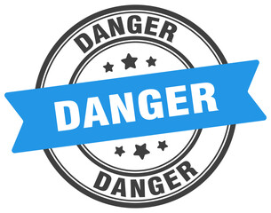 Fototapeta premium danger stamp. danger label on transparent background. round sign