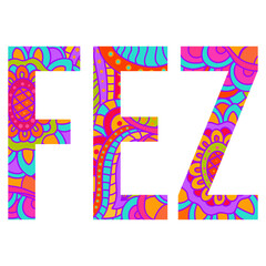 Fez city text creative doodle design