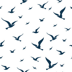 Seamless Pattern With Flying Birds