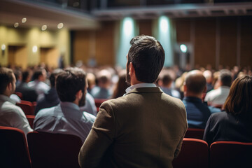 Generative AI composition image Exited motivational speaker on stage Diversity Success Leadership concept performance