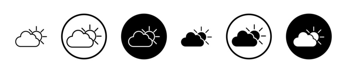 Rainy weather forecast line icon set. Cloudy weather forecast line icon suitable for apps and websites UI designs.
