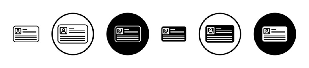 Security identity pass line icon set. Employee identification card line icon. Visitor photo ID tag sign suitable for apps and websites UI designs.