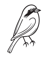 Monochrome Bird Vector Isolated Illustration