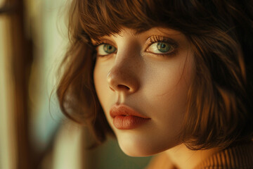 Fototapeta premium Portrait of a beautiful woman in noir film style generative AI