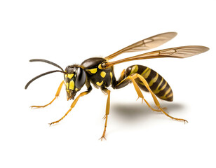 Wespe isoliert auf wei&szlig;en Hintergrund, Freisteller