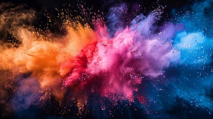 Colorful powder explosion