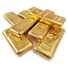 gold bar isolated on white background