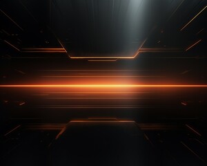 Orange and black futuristic sci-fi spaceship interior