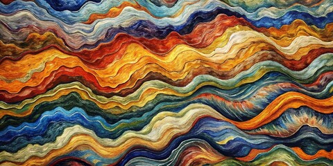 Wavy oil paint textures as abstract patchwork background or striped textured wallpaper, art print, pattern, etc. High quality details