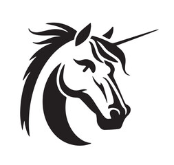 Elegant Unicorn Head Vector illustration