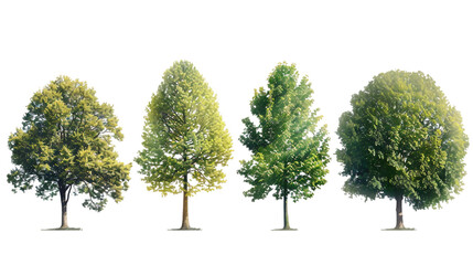 Trees isolated on white background PNG transparent background
