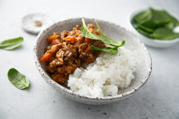 Beef ragout with white rice