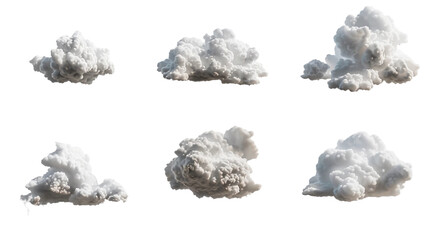 Clouds isolated on white PNG transparent background