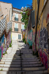 Ruelle dans le quartier du Panier à Marseille
