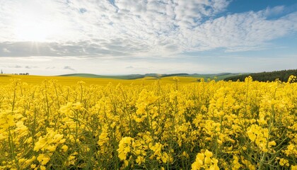 Obraz premium Vast Field of Blooming Rapeseed