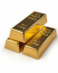 Gold Bars isolated on white  3d render