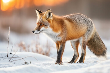 Naklejka na ściany i meble A red fox in its natural habitat