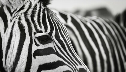 black and white photo of zebra stripes, extreme close up, high contrast, in the style of national geographic photography