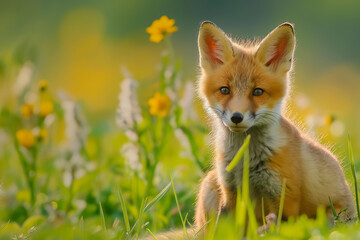 A red fox in its natural habitat