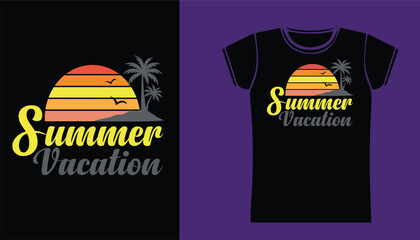 Summer vacation t shirt design