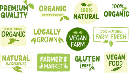 Organic food and nature product for food and drink market, organic and healthy products promotion.