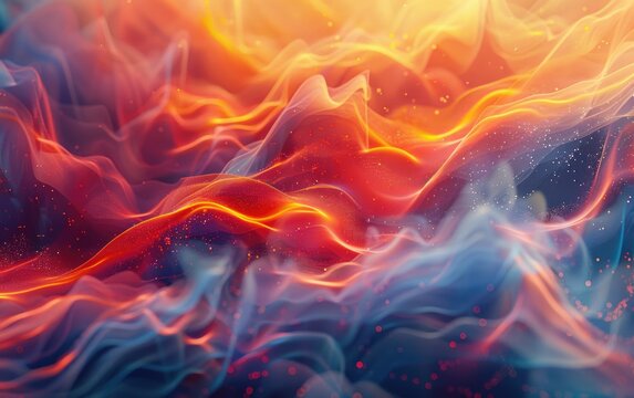 Textured of the water flow abstract backgrounds with blue and orange colour