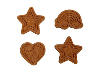 Children's organic gluten and sugar free cookies on a white background, isolated