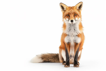 Naklejka na ściany i meble Portrait of a red fox against a white background