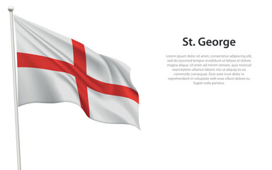 Saint George Flag Waving on a White Background