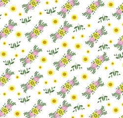 Fototapeta premium Pattern with simple pretty small flower