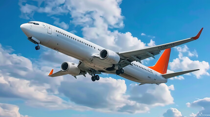 Obraz premium A civil aviation aircraft is flying in the clouds