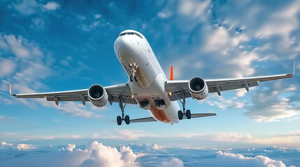A civil aviation aircraft is flying in the clouds