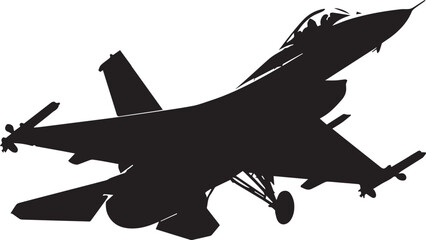 Fighter jet silhouette. Fighter plane vector isolated on white background.