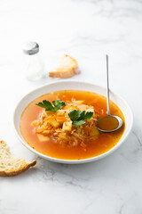Homemade sauerkraut soup