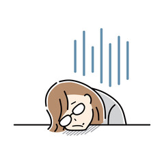 落ち込むビジネスウーマンのイラスト