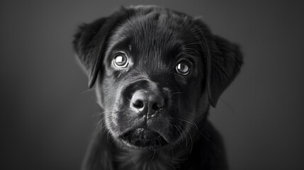 Obraz premium a cute black puppy dog