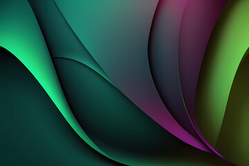 Abstract green wave background with liquid and shapes on fluid gradient with gradient and light effects. Shiny color effects.