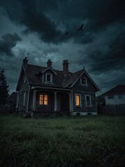 Ancient mysterious dark house