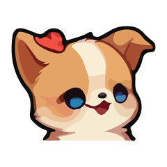 Cute dog vector icon illustration