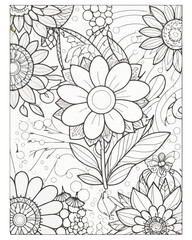 Flower Coloring Book Page for  kids