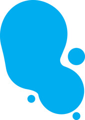 Minimal Ink drop and splash icon. Blotter spot, liquid paint drip splash and ink splatter. Slim Blue inked splatter dirt stain splattered spray with drop blots isolated on transparent background.