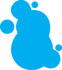 Minimal Ink drop and splash icon. Blotter spot, liquid paint drip splash and ink splatter. Slim Blue inked splatter dirt stain splattered spray with drop blots isolated on transparent background.